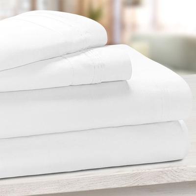 Home City, Inc. Majestic Sheet Set, King, White