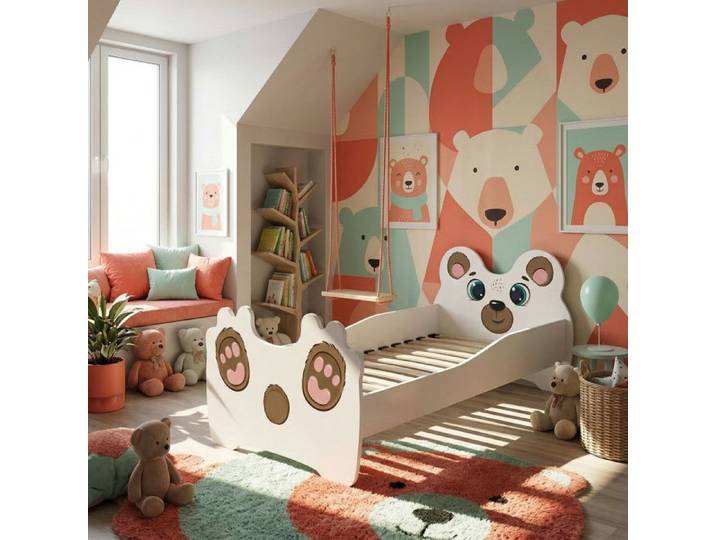 Lit enfant ANIMALS TEDDY BEAR 160x80 – blanc sans matelas