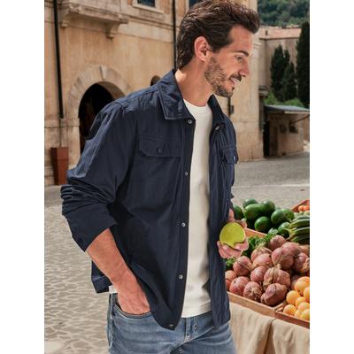 Outdoorjacke LERROS "Leichte Hemdjacke mit Funktion", Herren, Gr. XXL, blau (blau night), 100% Nylon, Jacken Outdoorjacke, Wind- und Wasserabweisend, Atmungsaktiv, Aufgesetzte Brusttaschen