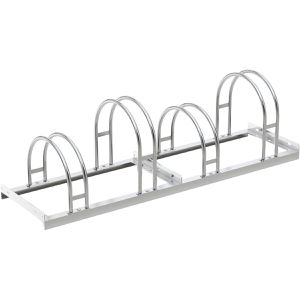 RR-Solutions Fahrradständer R5S, Bodenmontage / freistehend, Einstellparker, beidseitig, Breite 140cm, für 4 Fahrräder