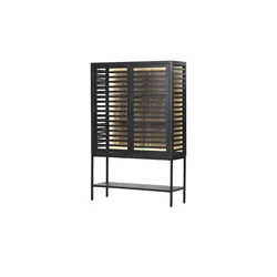 Vitrine  Masca , schwarz , Maße (cm): B: 120 H: 180 T: 43.0