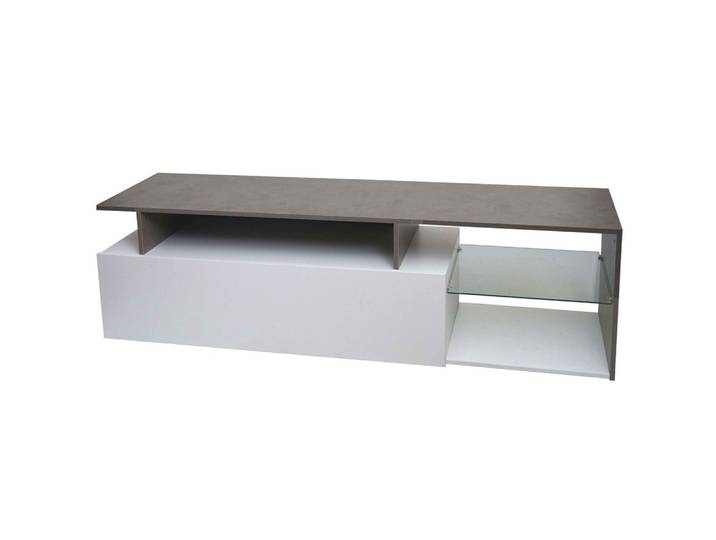 TV-RACK Beton Dekor, weiß