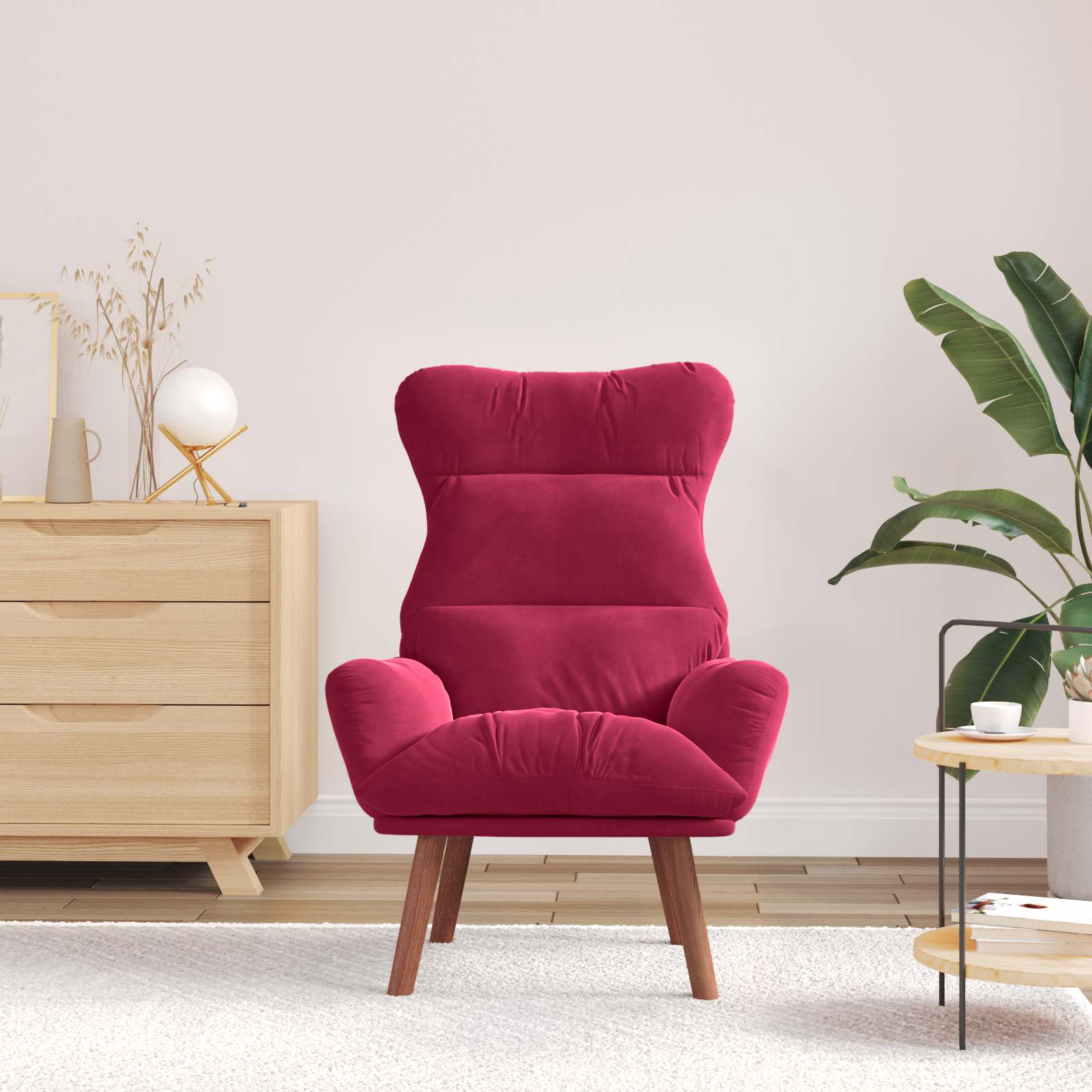 vidaXL fauteuil Bordeaux 69 x 74 x 93 cm Velours