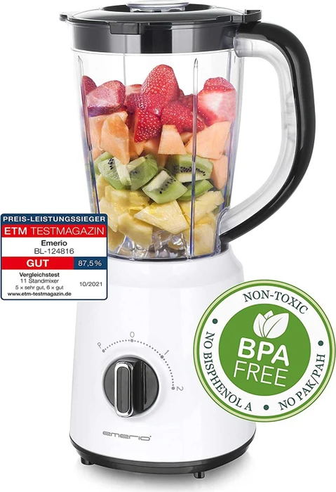 Emerio Standmixer 1.5L Behälter, BPA frei, weiß