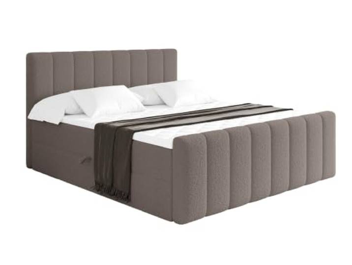 ALTDECOR Boxbett mit H4-Matratze OTTA-Z - 120x200 - Braun Lattenrost, Topper, Boxspringbett mit Bettkasten, Bett mit Stauraum, Doppelbett, Polsterbett