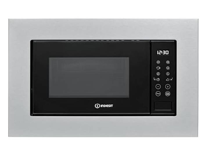 Indesit MWI 120 GX.1 – Einbau-Mikrowelle mit Grill 20 l Maximale Leistung Mikrowelle 800 W, Leistung Grill 1000 W, Push And Go, Auto Cook, EasyCleaning 39 x 59,4 x 34,9 cm