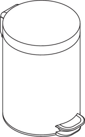 Hewi Abfallbehälter 950.05.31540 d= 205x295x266mm, 5 l, hochglanzpoliert