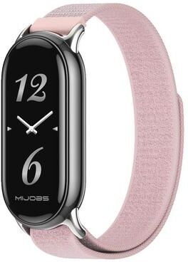 Everyday Crate MIJOBS Xiaomi Smart Band 10 Strap Nylon Replacement Watch Band For Xiaomi Smart Band 10 9 8 pink Silver