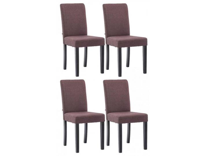 CLP Stuhl 4er Set Stoff Braun, Holz, 41x91x47 cm, Esszimmer, Stühle