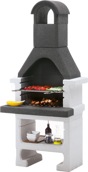 Palazzetti Aral GR - Holzkohle-Grillkamin aus Beton - Grillfläche 53x40 cm