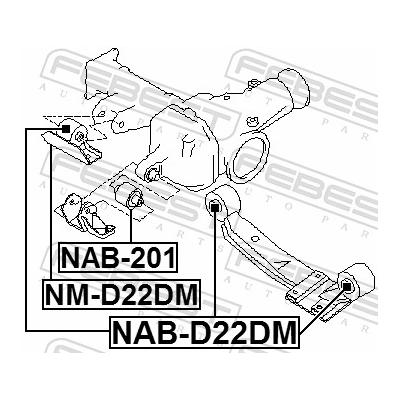 FEBEST Lagerung, Differential nab201 für NISSAN