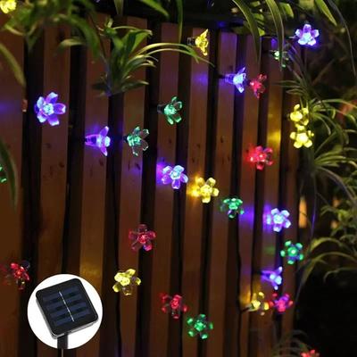 Uplift Picks Solar Cherry Blossom String Lights Outdoor Waterproof Fairy Garden Party Lights colorful 1 Pc