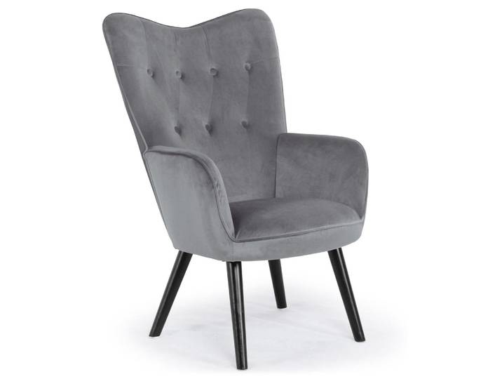 MENZZO Fauteuil scandinave Klarys Velours Gris