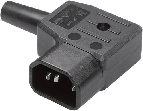 Kaiser Martin 747/sw/C Kaltgeräte-Steckverbinder 747 Stecker, gewinkelt Gesamtpolzahl: 2 + PE 10A Schwarz