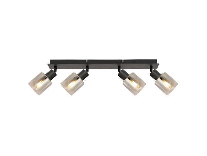 Novel Strahler Genua, Schwarz, Metall, Glas, Uni, länglich, 8x18x55 cm, verstellbare Spotlights, Lampen & Leuchten, Innenbeleuchtung, Spots & Strahler, Deckenspots