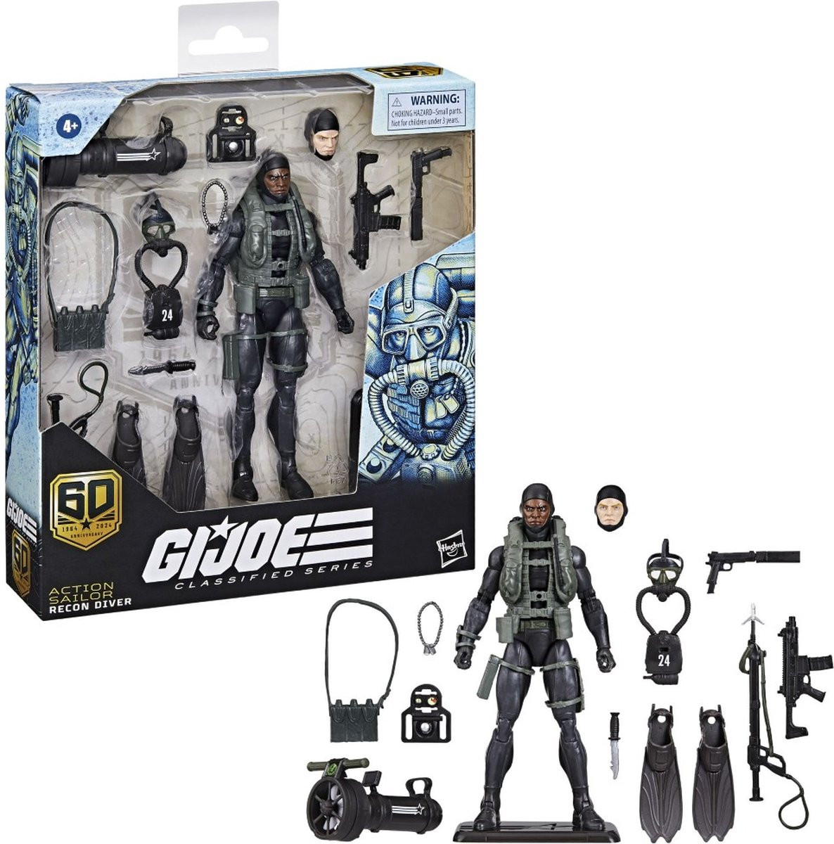 G.I. Joe Classified Series 60th Anniversary Sailor Recon Diver Action Figure, 15 cm