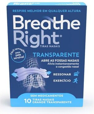 Tiras Nasais Breathe Right Transparentes 10 un