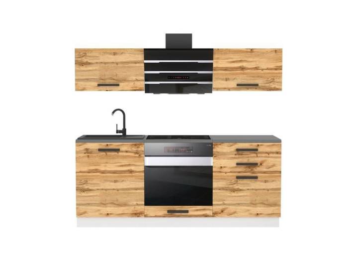Cuisine Complète - B BELINI GROUP - SOPHIA - 180 cm - Chêne Wotan - Design Contemporain