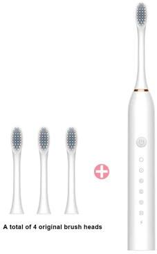 Uplift Picks Sonic Electric Toothbrush Rechargeable Waterproof Deep Cleaning Toothbrush white