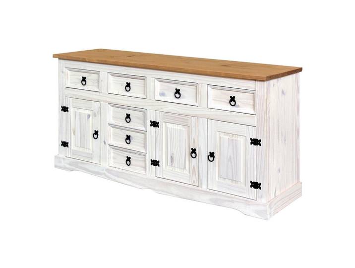 Livetastic Sideboard, Weiß, Holz, Kiefer, massiv, 2 Fächer, 7 Schublade(n) Schubladen, 174x84x44 cm, Holzmöbel, Kleinmöbel Holz, Holzkommoden, Sideboards Holz