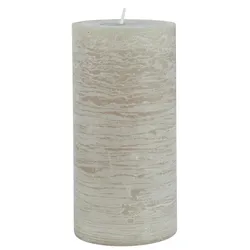 IB Laursen Rustikale Stumpenkerze, Höhe 14 cm, Ø 7 cm, graunatur