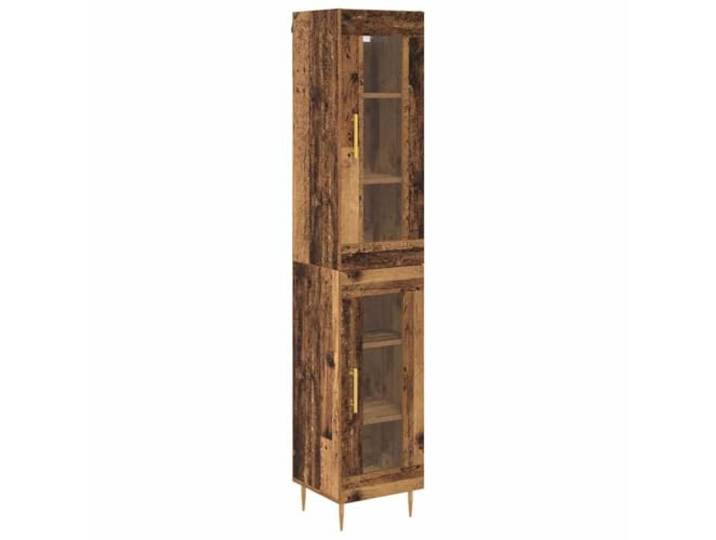 Highboard 2 Stk. Altholz 34,5 x 34 x 180 cm Holzwerkstoff Metallgriffe,Kegelfüße,Scharniertüren,rechteckige Form,Wohnbereich,Essbereich,Alltag