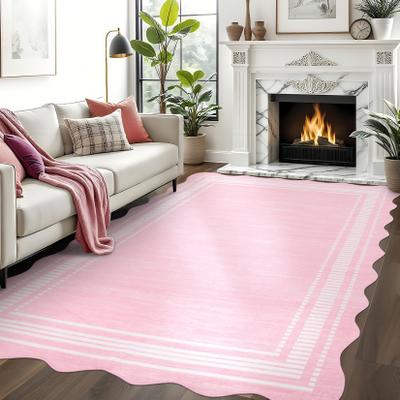 Garvee Scalloped Modern Bordered Area Rug