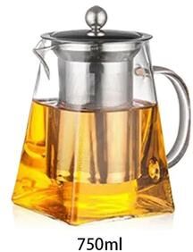 Inspired Living Premium Borosilicate Glass Teapot With Infuser Heat Resistant Clear Brew Pot (350 550 750 ML) 750ml