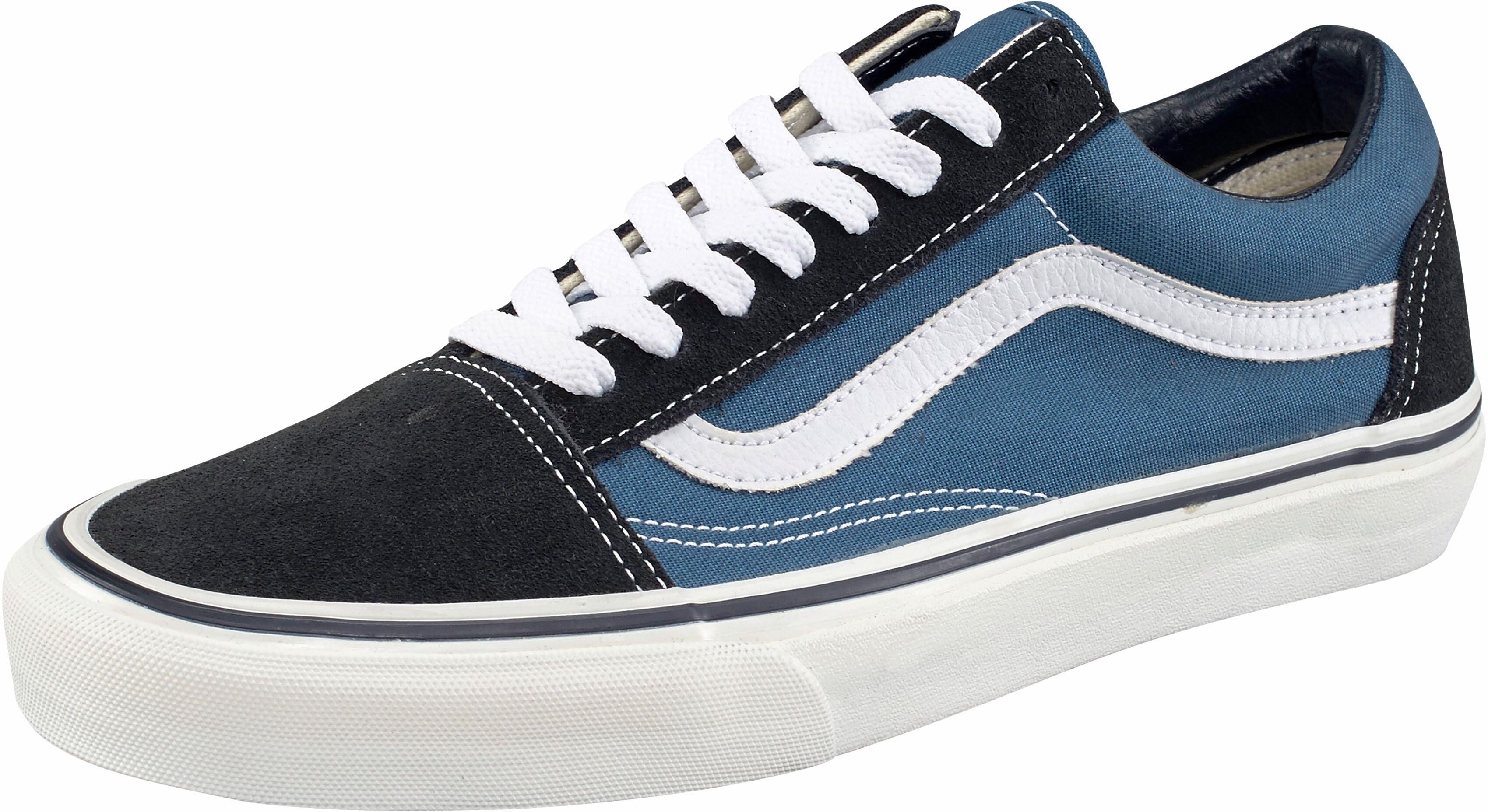Sneaker VANS "Old Skool", Damen, Gr. 42,5, blau (navy), Textil, Veloursleder, Schuhe Sneaker, legendärer Schuh mit dem berühmten Seitenstreifen