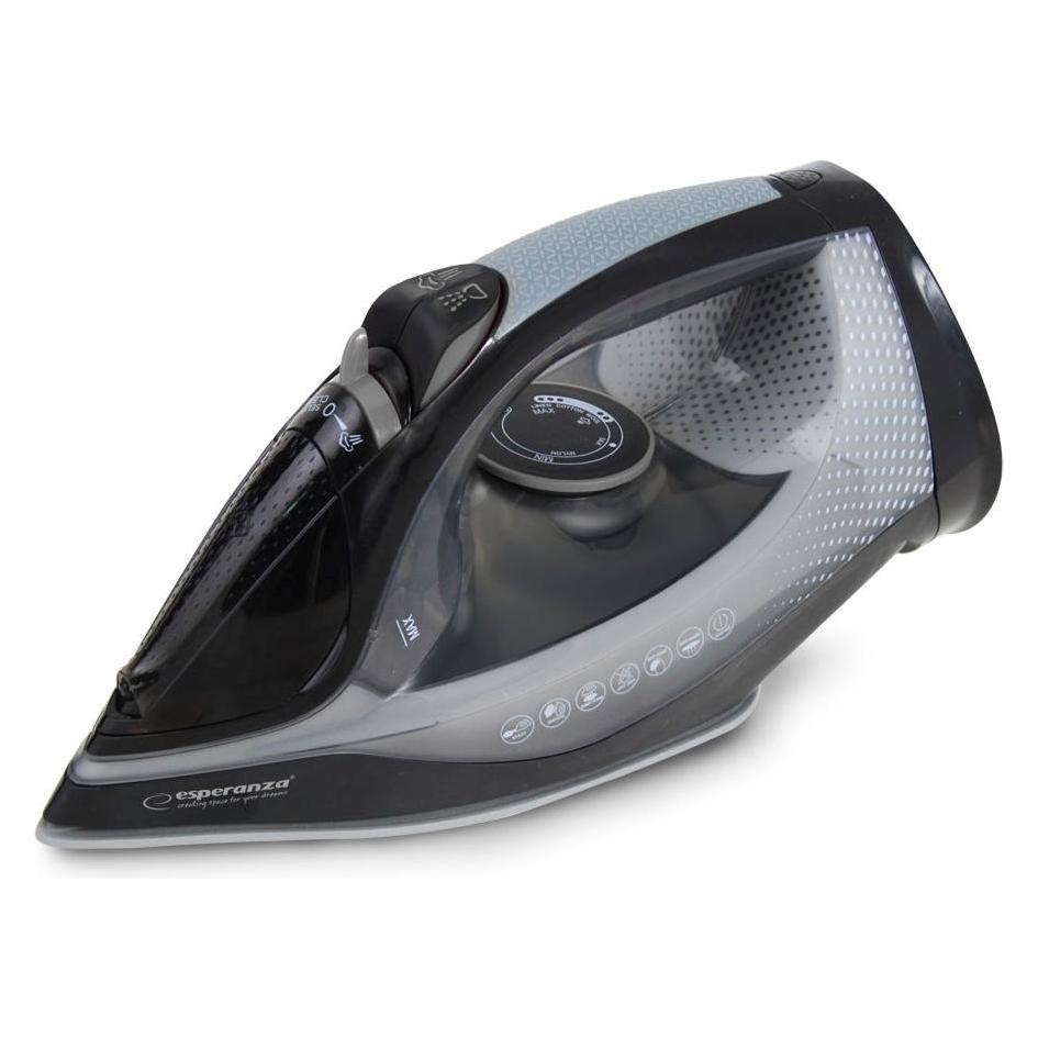 Esperanza EHI011 Dampfbügeleisen Keramikkochfeld Grau Schwarz 2600 W (2600 W) (EHI011)