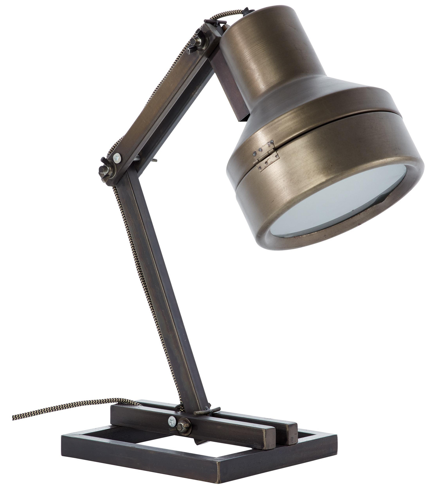 Brilliant Hardwork Industriële Bureaulamp in Metaal - Zwart of Brons - Verstelbaar