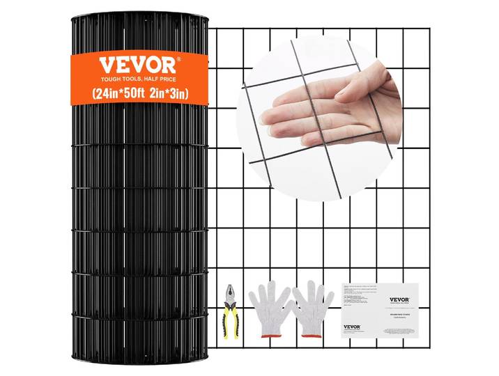 Fil de fer pour volière VEVOR 61 x 1524 cm\, clôture de jardin\, rouleau de grillage de 1\,52 mm\, fil de fer revêtu de vinyle pour barrières de poulailler\, clôtures pour lapins et serpents\, enclos pour volailles