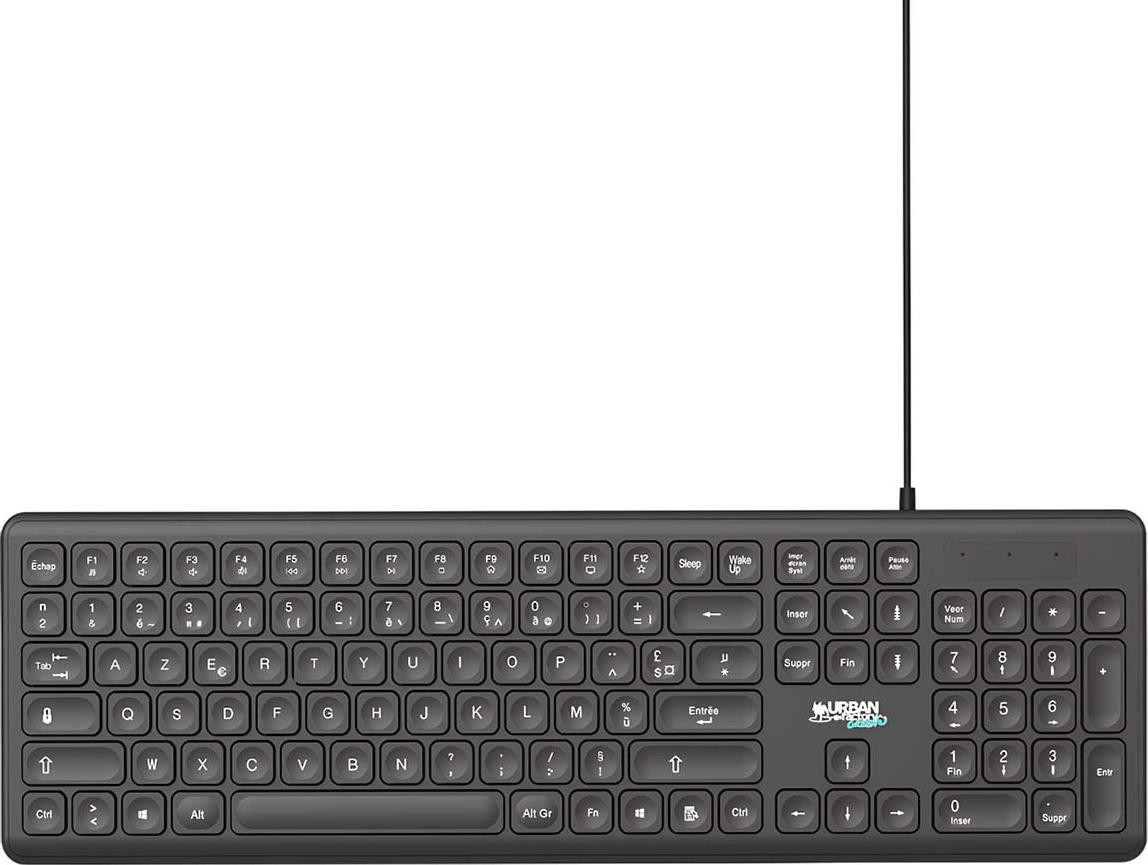 Urban Factory GWK01UF Bekabeld USB Toetsenbord AZERTY-indeling Zwart
