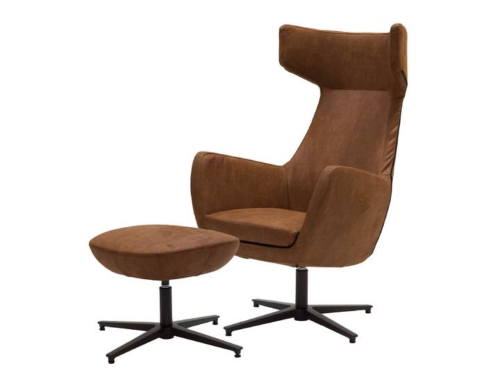 Fauteuil lounge LUZO Marron Tissu composite Bulan 76 x 117 x 74cm