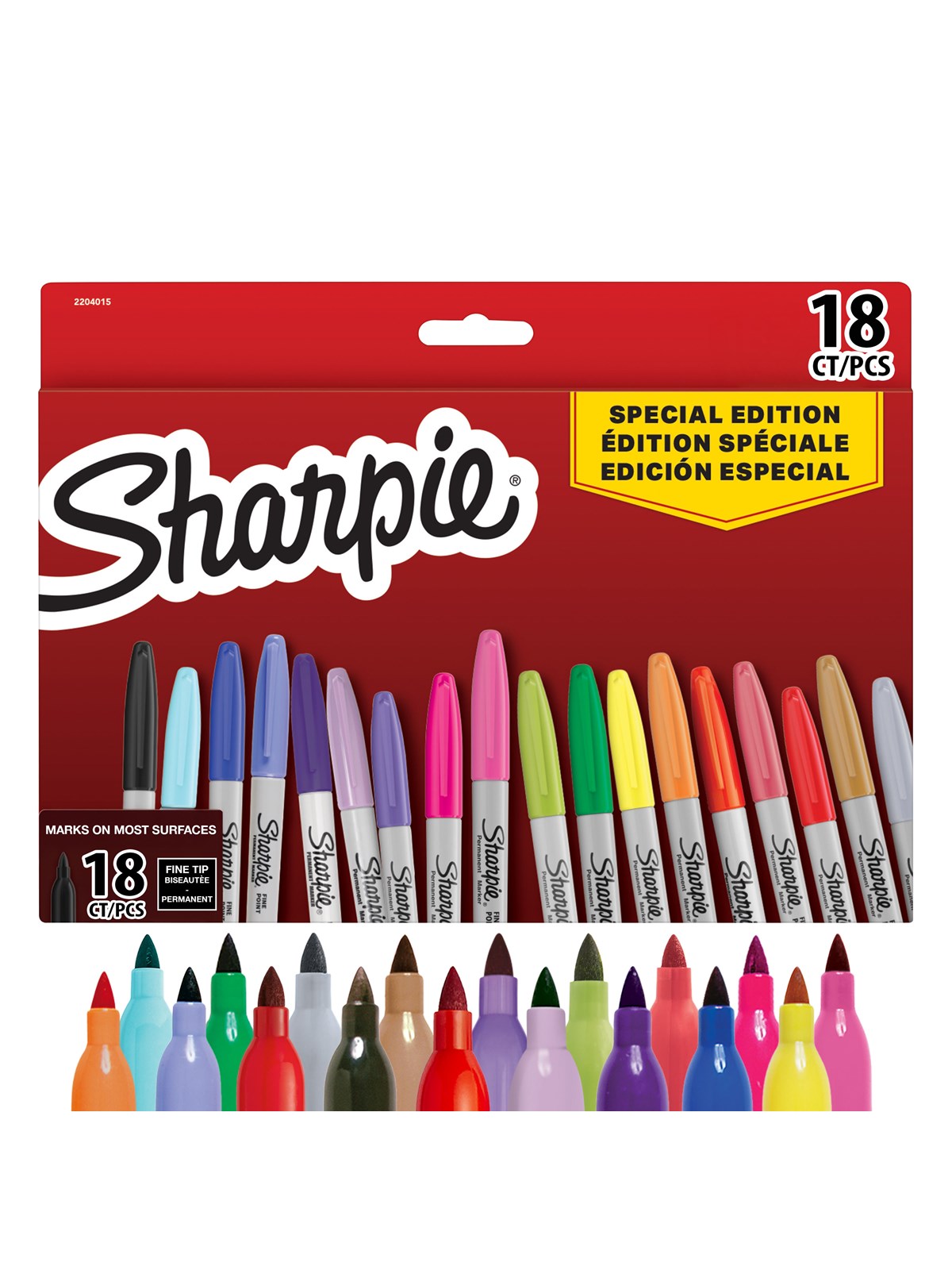 Sharpie -Permanentmarker-Set | Sonderserie mit verschiedenen Farben | feine Spitze | 18 Markierstifte | Set für den Schulanfang