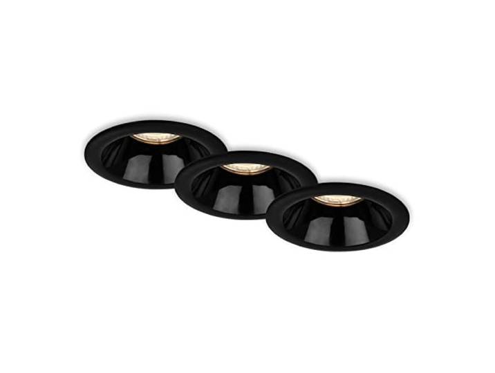 BRILONER - Set van 3 inbouwspots, inbouwlamp GU10, inbouwspots, zwart, 95x61 mm