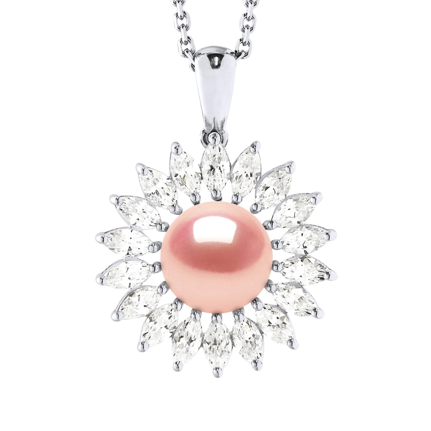 SUN zoetwater parel sieraden 8-9mm Rose 925