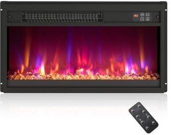Costway 18/23/26 Inch 1500W Electric Fireplace Insert with Remote Control-23 inches