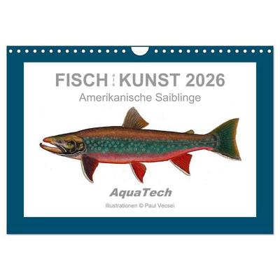 Fisch als Kunst 2026: Amerikanische Saiblinge (Wandkalender 2026 DIN A4 quer), CALVENDO Monatskalender