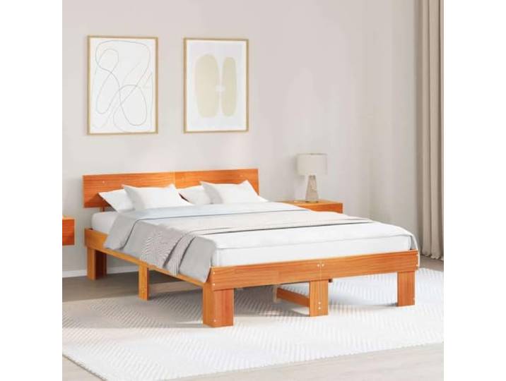 YUTAASU Bettrahmen Massives Kiefernholz 140 x 200 cm Stabile Konstruktion, Lattenrost Inklusive, Modernes Design, Pflegeleicht