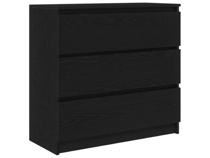 GHVBNMF Sideboard Schwarz Eichen-Optik 80x35x76 cm Kommode mit 3 Schubladen Elegantes Sideboard für Schlafzimmer und Flur mit 3 Schubladen für geordnete Aufbewahrung aus langlebigem Holzwerkstoff.