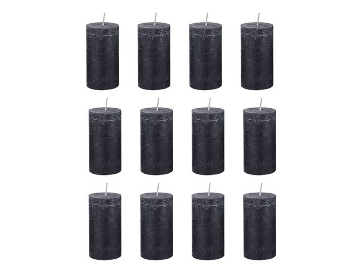 Stumpenkerze RUSTIC 12er-Set 13cm Schwarz