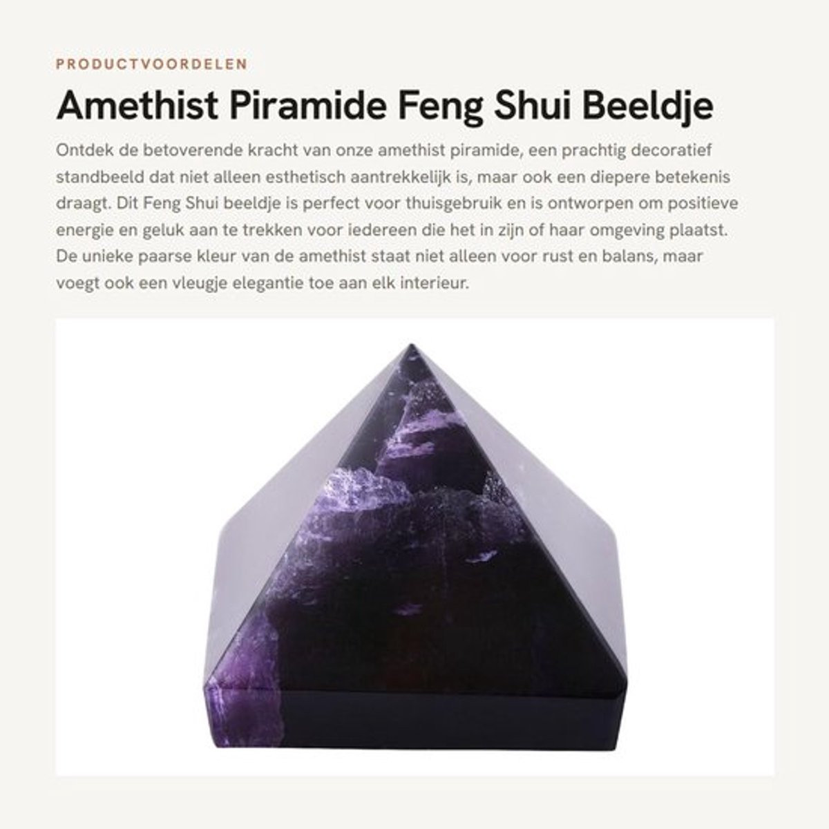Amethist Piramide 3 cm - Kristallen Beeldje voor Feng Shui Decoratie
