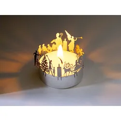 Aufsatz für Teelicht Advent 13gramm Edelstahl silber, Designer Daniel Wollenschlaeger & Team, 6.5 cm