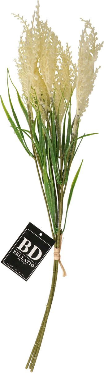 Bellatio Design Pluimgras decoratie kunst takken - Cream - Hoogte: 62 cm