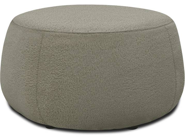 Hocker DOMO COLLECTION 800012 elegant und zeitlos, Solitär, bequem, B/T 75/75cm , grau (taupe), B:75cm H:42cm T:75cm, 100% Polyester, Hocker, Hocker, Hocker rund gepolstert