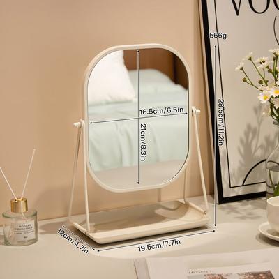 Fusion Finds Luxury Rotating Makeup Mirror With Storage Base For Vanity & Dressing Table white