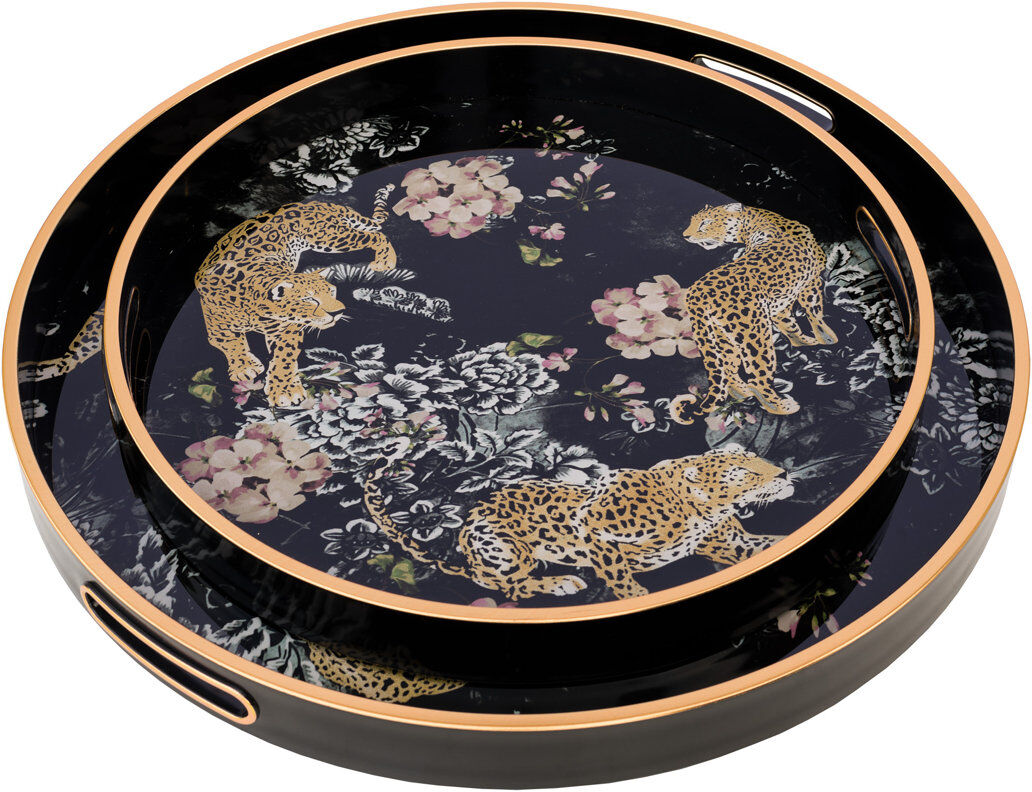 Latitude Vive Ovitt Glass Decorative Tray Black;Gold;Pink 114.3cm W X 114.3cm D X 10.16cm H