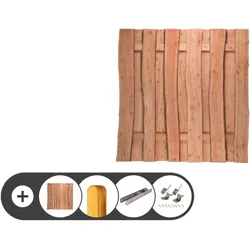 Komplettset Holz Zaun – rustikaler Bohlenzaun aus Lärche - Zaunpaket inkl. Pfosten & Pfostenträger (Edelstahl) - langlebig für Ihren Vorgarten