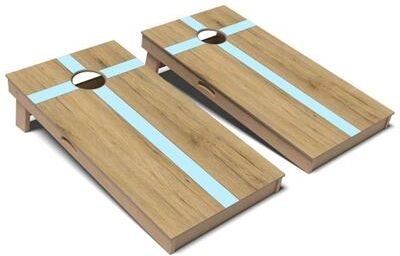 Skip's Garage Powder Blue Cross Cornhole Board Set